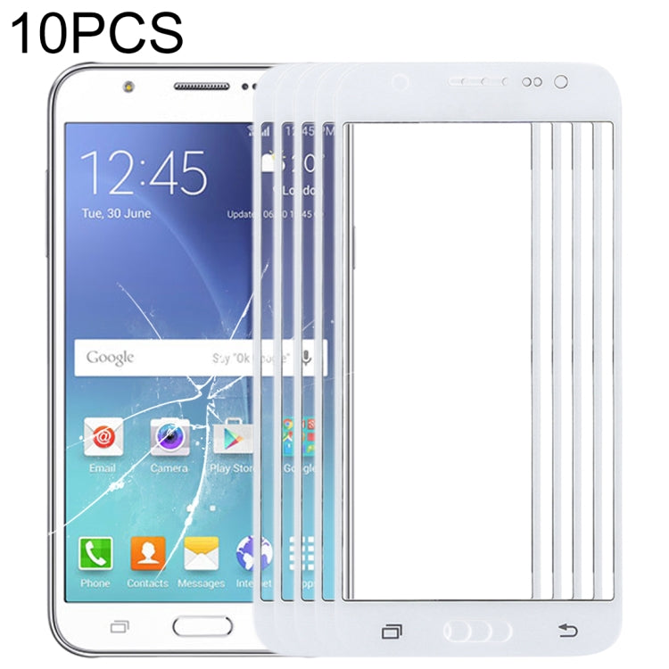 For Samsung Galaxy J5 / J500 10pcs Front Screen Outer Glass Lens (White) - Outer Glass Lens by PMC Jewellery | Online Shopping South Africa | PMC Jewellery