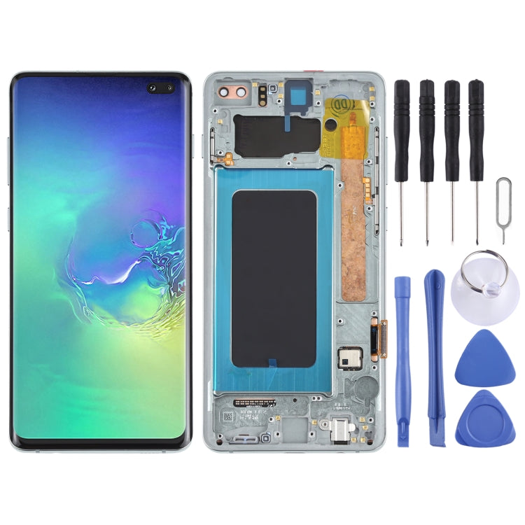 Original Super AMOLED LCD Screen for Samsung Galaxy S10+ Digitizer Full Assembly with Frame (Green) - LCD Screen by PMC Jewellery | Online Shopping South Africa | PMC Jewellery