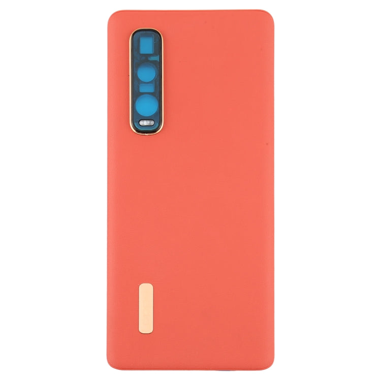 For OPPO Find X2 Pro CPH2025 PDEM30 Original Leather Material Battery Back Cover (Orange) - Back Cover by PMC TechLife | Online Shopping South Africa | PMC TechLife