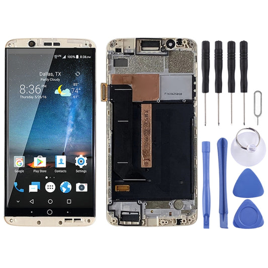 Original AMOLED LCD Screen for ZTE Axon 7 A2017 A2017U A2017G Digitizer Full Assembly With Frame (Gold) - For ZTE by PMC Jewellery | Online Shopping South Africa | PMC Jewellery