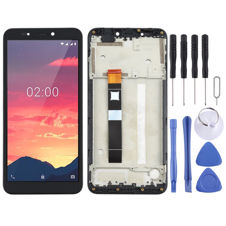 Original LCD Screen for Nokia C2 Digitizer Full Assembly With Frame (Black) - free shipping - PMC TechLife - Order now!