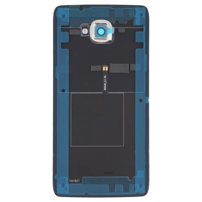 For Alcatel One Touch Idol 4s OT6070 6070K 6070Y 6070 Glass Battery Back Cover  (Black) - Back Cover by PMC Jewellery | Online Shopping South Africa | PMC Jewellery