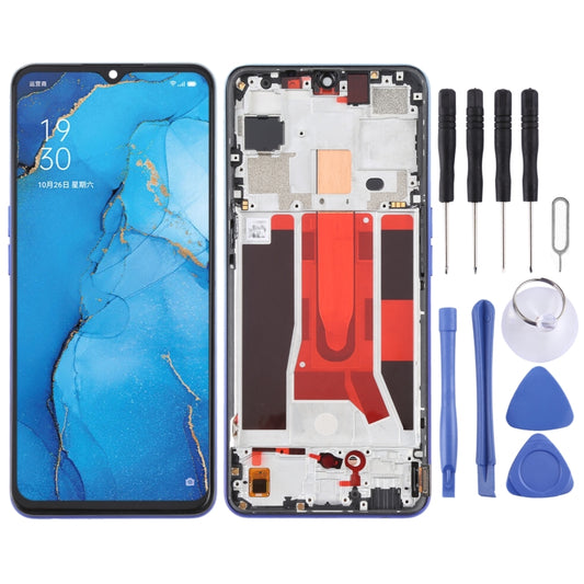 Original LCD Screen For OPPO Reno3 5G/Reno3 Youth/F15/Find X2 Lite/K7 5G Digitizer Full Assembly with Frame (Blue) - LCD Screen by PMC Jewellery | Online Shopping South Africa | PMC Jewellery