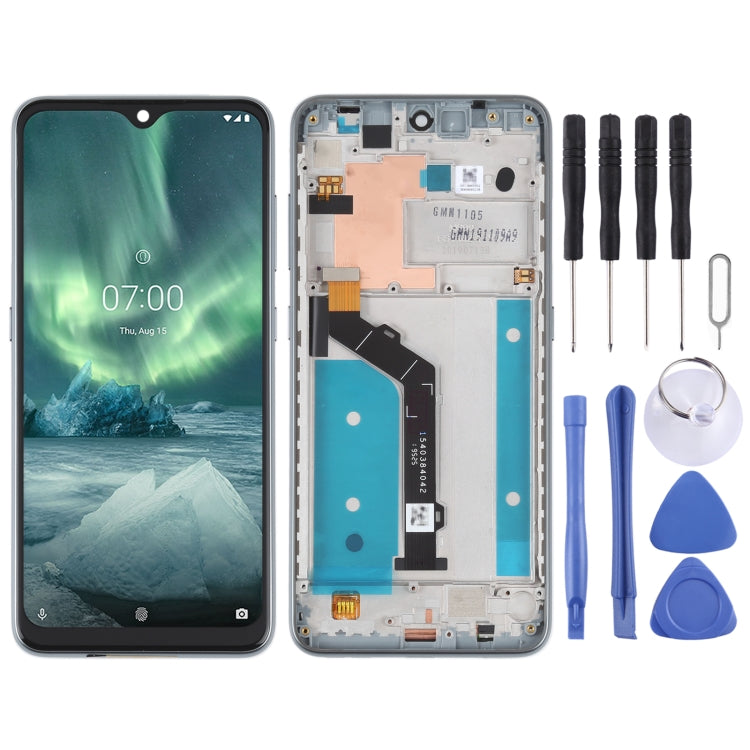 Original LCD Screen For Nokia 7.2 / 6.2 Digitizer Full Assembly with Frame(Silver) - free shipping - PMC TechLife - Order now!