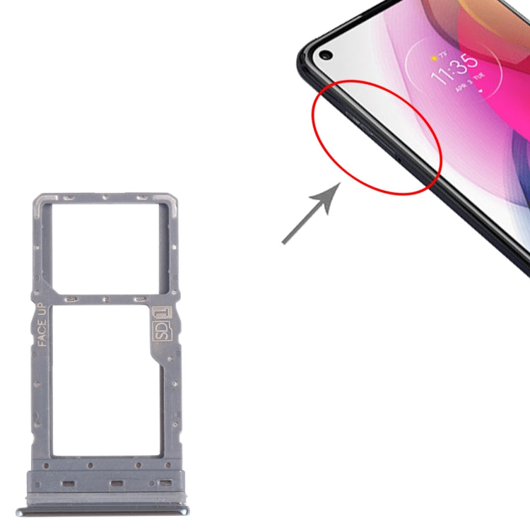 For Motorola Moto G Stylus 2021 SIM Card Tray + Micro SD Card Tray (Silver) - Card Socket by PMC TechLife | Online Shopping South Africa | PMC TechLife | Buy Now Pay Later Mobicred