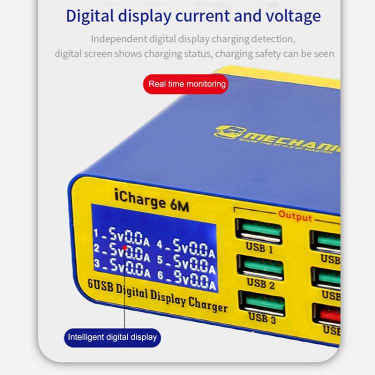 Mechanic icharge 6M QC 3.0 USB Smart Charger Support Fastcharging With LCD, EU Plug - Power Supply by MECHANIC | Online Shopping South Africa | PMC Jewellery