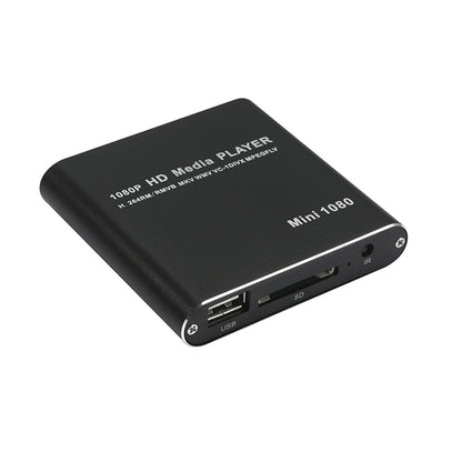 MINI 1080P Full HD Media USB HDD SD/MMC Card Player Box, EU Plug(Black) - Multimedia Player by PMC Jewellery | Online Shopping South Africa | PMC Jewellery