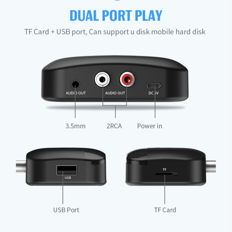 B20 NFC Bluetooth 5.0 Music Receiver Car Bluetooth Receiver, Support Hands-free Call & TF Vard & U Disk - Audio Receiver Transmitter by PMC TechLife | Online Shopping South Africa | PMC TechLife