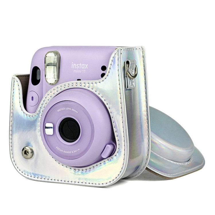 Richwell Portable Aurora  PU Leather Camera Case Camera Bag with Shoulder Strap, Suitable for Fujifilm Instax Mini 11(Silver) - Leather Bag by Richwell | Online Shopping South Africa | PMC TechLife | Buy Now Pay Later Mobicred