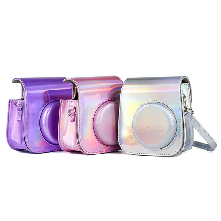 Richwell Portable Aurora  PU Leather Camera Case Camera Bag with Shoulder Strap, Suitable for Fujifilm Instax Mini 11(Silver) - Leather Bag by Richwell | Online Shopping South Africa | PMC TechLife | Buy Now Pay Later Mobicred