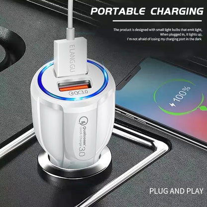 Qc3.0 Dual USB 6A Vehicle Fast Charger / Mobile Phone Tablet Fast Charging(White) - Car Charger by PMC Jewellery | Online Shopping South Africa | PMC Jewellery