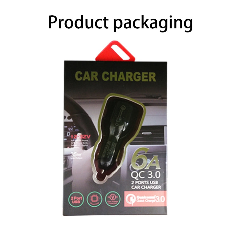 Qc3.0 Dual USB 6A Vehicle Fast Charger / Mobile Phone Tablet Fast Charging(White) - Car Charger by PMC TechLife | Online Shopping South Africa | PMC TechLife