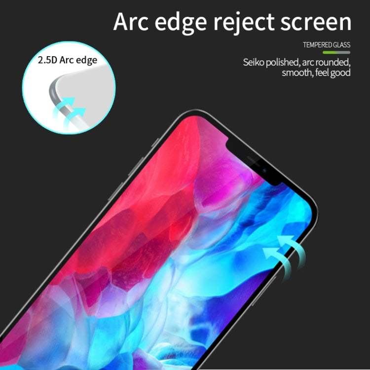 For iPhone 12 mini PINWUYO 9H 2.5D Full Screen Tempered Glass Film(Black) - iPhone 12 mini Tempered Glass by PINWUYO | Online Shopping South Africa | PMC TechLife | Buy Now Pay Later Mobicred
