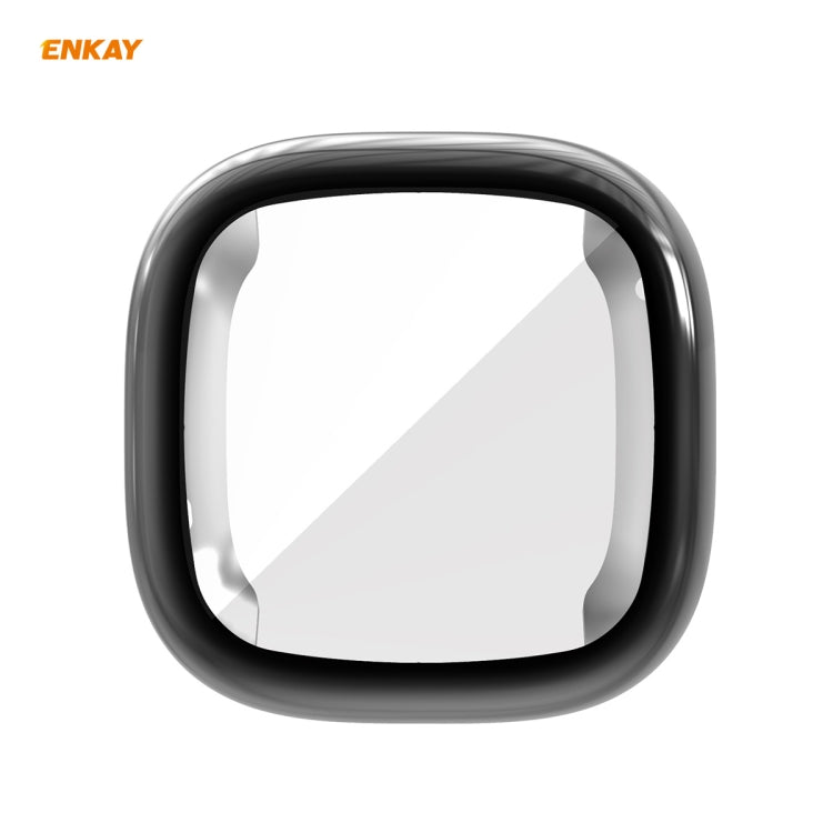 For Fitbit Versa 3 / Fitbit Sense ENKAY Hat-Prince ENK-AC8208 Full Coverage Electroplate TPU Soft Case(Black) - free shipping - PMC TechLife - Order now!