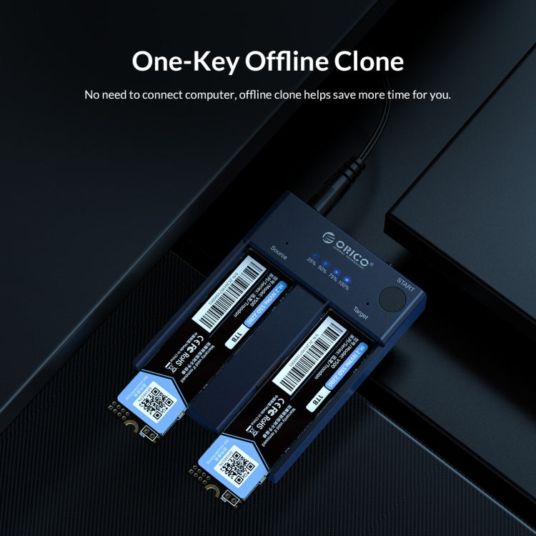 ORICO M2P2-C3-C NVME M.2 SSD Duplicator - HDD Enclosure by ORICO | Online Shopping South Africa | PMC TechLife