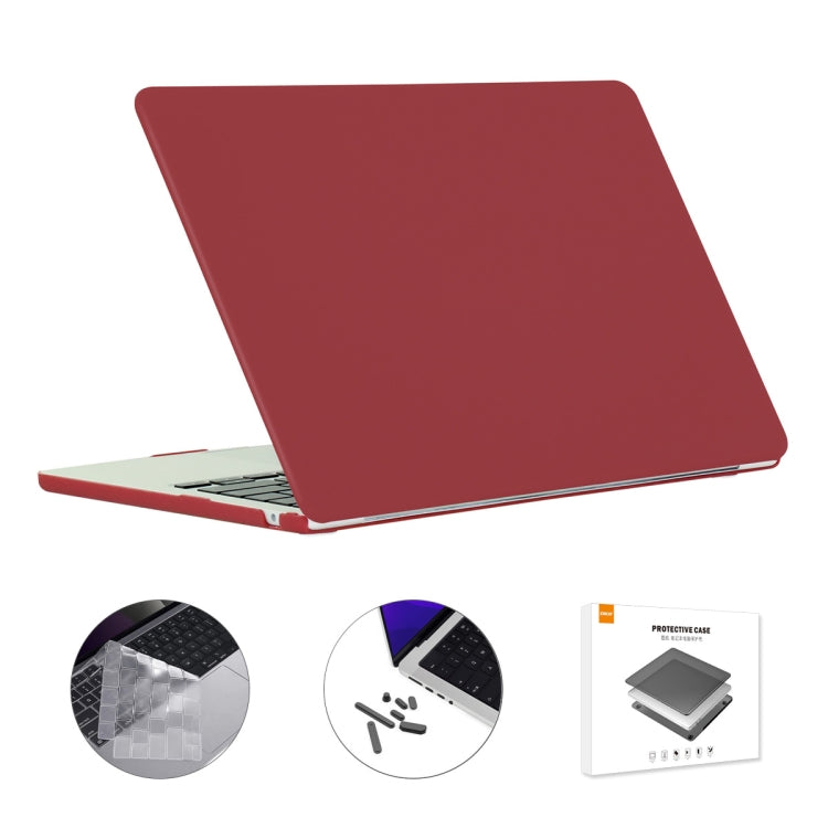 For MacBook Air 13.6 2022/2024 A2681 M2 / A3113 M3 US Version ENKAY 3 in 1 Matte Laptop Case with TPU Keyboard Film / Anti-dust Plugs (Wine Red) - MacBook Air Cases by ENKAY | Online Shopping South Africa | PMC Jewellery | Buy Now Pay Later Mobicred