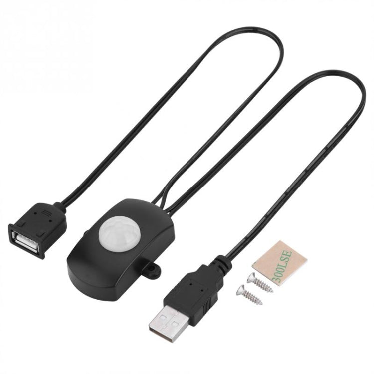DC 5V/12V/24V USB Body Infrared PIR Motion Sensor Switch Human Motion Sensor Detector Switch For LED Light Strip(Black) - Sensor LED Lights by PMC TechLife | Online Shopping South Africa | PMC TechLife | Buy Now Pay Later Mobicred
