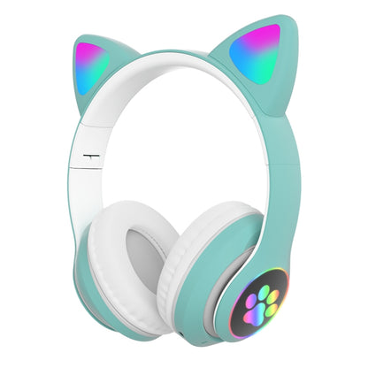 T&G TN-28 3.5mm Bluetooth 5.0 Dual Connection RGB Cat Ear Bass Stereo Noise-cancelling Headphones Support TF Card With Mic(Green) - Headset & Headphone by T&G | Online Shopping South Africa | PMC Jewellery | Buy Now Pay Later Mobicred