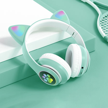 T&G TN-28 3.5mm Bluetooth 5.0 Dual Connection RGB Cat Ear Bass Stereo Noise-cancelling Headphones Support TF Card With Mic(Green) - Headset & Headphone by T&G | Online Shopping South Africa | PMC Jewellery | Buy Now Pay Later Mobicred