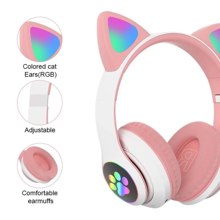 T&G TN-28 3.5mm Bluetooth 5.0 Dual Connection RGB Cat Ear Bass Stereo Noise-cancelling Headphones Support TF Card With Mic(Green) - Headset & Headphone by T&G | Online Shopping South Africa | PMC Jewellery | Buy Now Pay Later Mobicred