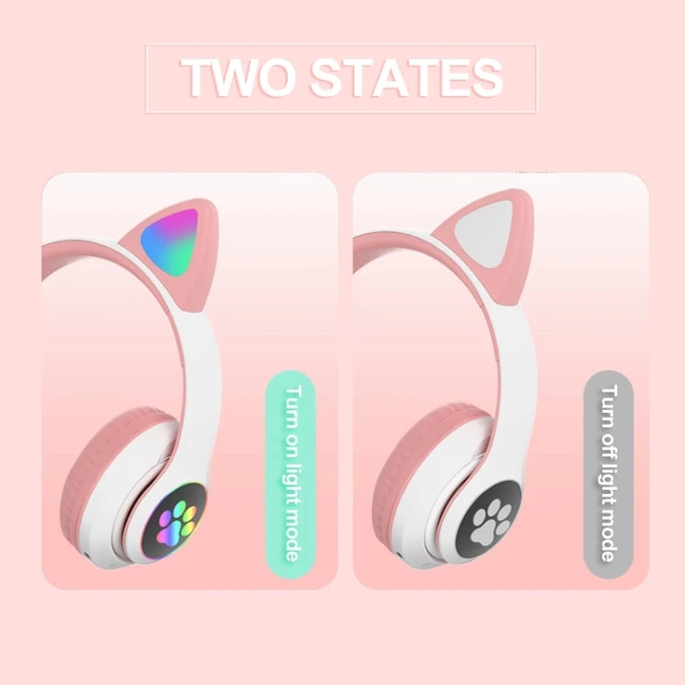 T&G TN-28 3.5mm Bluetooth 5.0 Dual Connection RGB Cat Ear Bass Stereo Noise-cancelling Headphones Support TF Card With Mic(Green) - Headset & Headphone by T&G | Online Shopping South Africa | PMC Jewellery | Buy Now Pay Later Mobicred