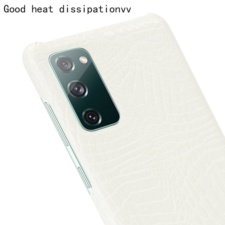 For Samsung Galaxy S20 FE Shockproof Crocodile Texture PC + PU Case(White) - Galaxy S20 FE Cases by NILLKIN | Online Shopping South Africa | PMC Jewellery