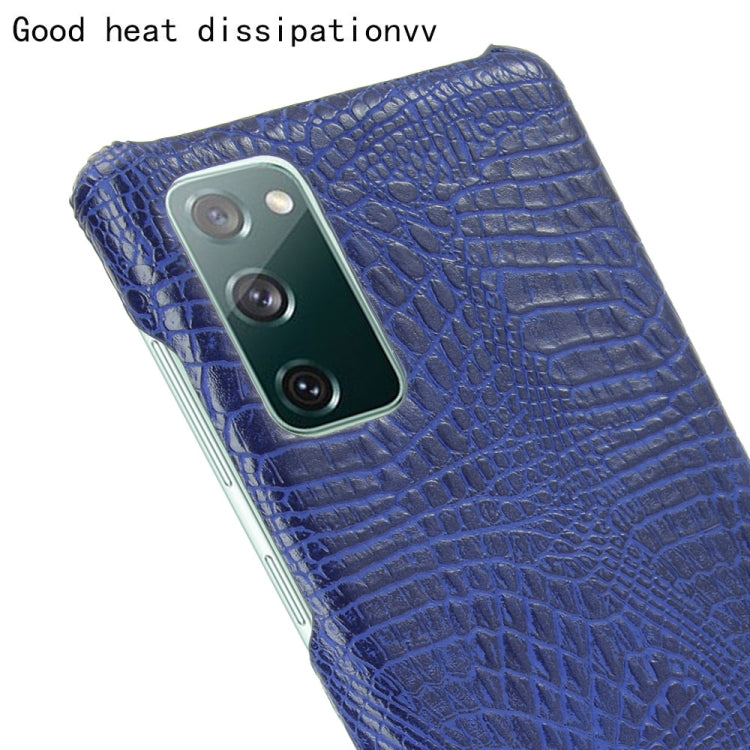 For Samsung Galaxy S20 FE Shockproof Crocodile Texture PC + PU Case(Blue) - Galaxy S20 FE Cases by NILLKIN | Online Shopping South Africa | PMC Jewellery