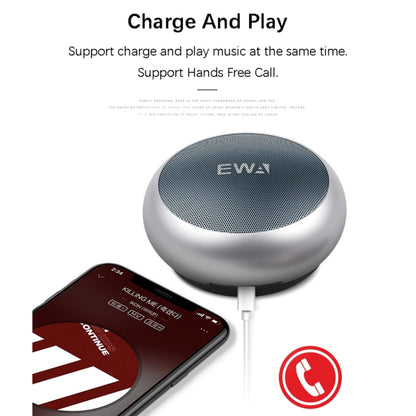 EWA A110 IPX5 Waterproof Portable Mini Metal Wireless Bluetooth Speaker Supports 3.5mm Audio & 32GB TF Card & Calls(Silver) - Mini Speaker by EWA | Online Shopping South Africa | PMC Jewellery | Buy Now Pay Later Mobicred