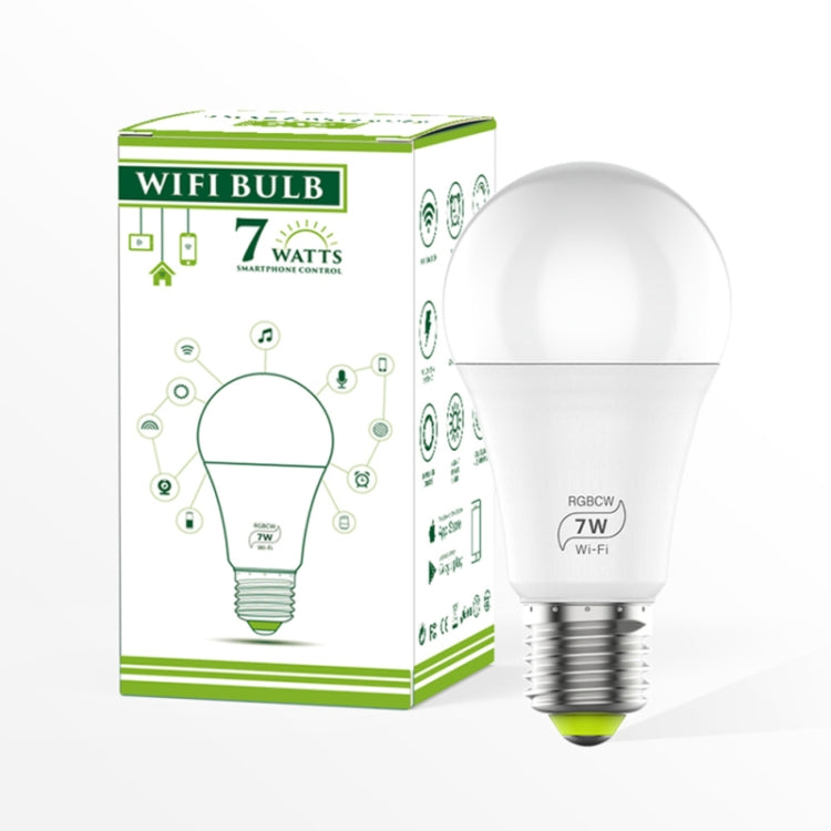 7W  E27 RGBCW WIFI LED smart bulb wireless smart home automation light(RGBCW+Warm White+White) - Smart Light Bulbs by PMC TechLife | Online Shopping South Africa | PMC TechLife