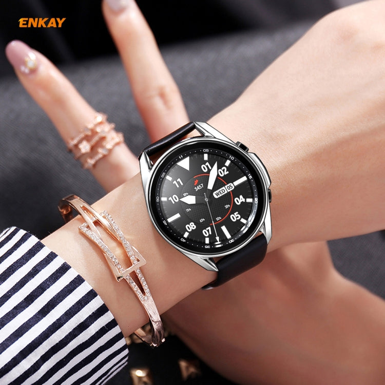 For Samsung Galaxy Watch 3 41mm 2 in 1 ENKAY Hat-Prince Electroplate Soft TPU Case + 0.2mm 9H 2.15D Curved Edge Tempered Glass Film(Silver) - Watch Cases by ENKAY | Online Shopping South Africa | PMC Jewellery | Buy Now Pay Later Mobicred