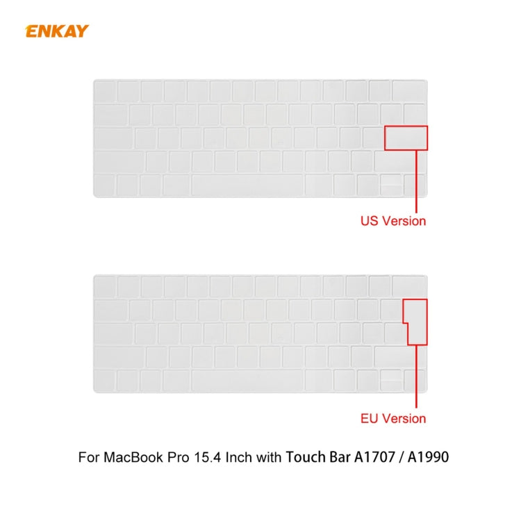 ENKAY 3 in 1 Crystal Laptop Protective Case + US Version TPU Keyboard Film + Anti-dust Plugs Set for MacBook Pro 15.4 inch A1707 & A1990 (with Touch Bar)(Green) - free shipping - PMC TechLife - Order now!