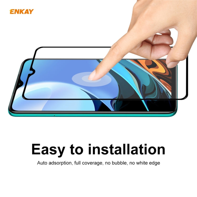 For Xiaomi Redmi 9T 10 PCS ENKAY Hat-Prince Full Glue 0.26mm 9H 2.5D Tempered Glass Full Coverage Film -  by ENKAY | Online Shopping South Africa | PMC Jewellery