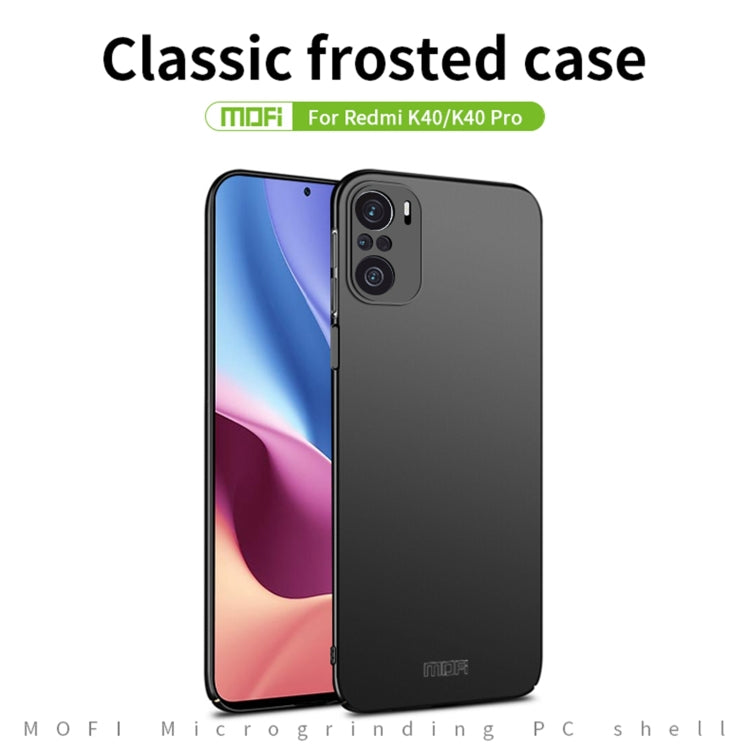 For Xiaomi Redmi K40 / K40 Pro MOFI Frosted PC Ultra-thin Hard Case(Black) - Xiaomi Cases by MOFI | Online Shopping South Africa | PMC TechLife | Buy Now Pay Later Mobicred
