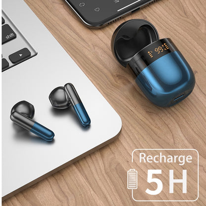 J28 TWS Wireless Bluetooth Earphones LED Digital Display HIFI Music Sport Earphone(Red) - TWS Earphone by PMC Jewellery | Online Shopping South Africa | PMC Jewellery