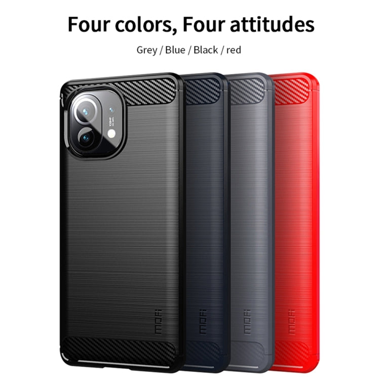 For Xiaomi Mi 11 MOFI Gentleness Series Brushed Texture Carbon Fiber Soft TPU Case(Black) - Xiaomi Cases by MOFI | Online Shopping South Africa | PMC TechLife | Buy Now Pay Later Mobicred