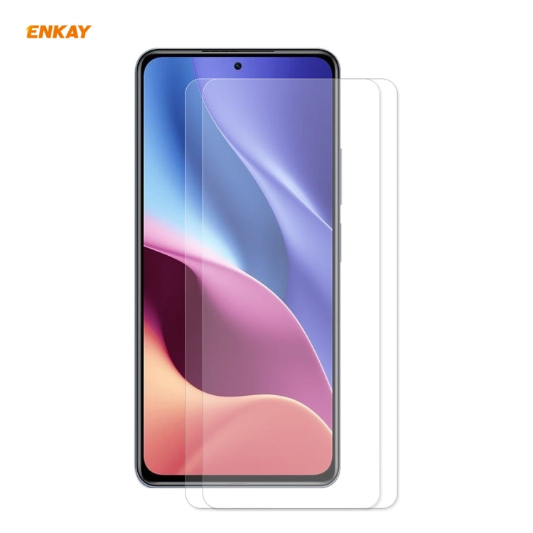 For Xiaomi Poco F3 2 PCS ENKAY Hat-Prince 0.26mm 9H 2.5D Curved Edge Tempered Glass Film -  by ENKAY | Online Shopping South Africa | PMC Jewellery | Buy Now Pay Later Mobicred