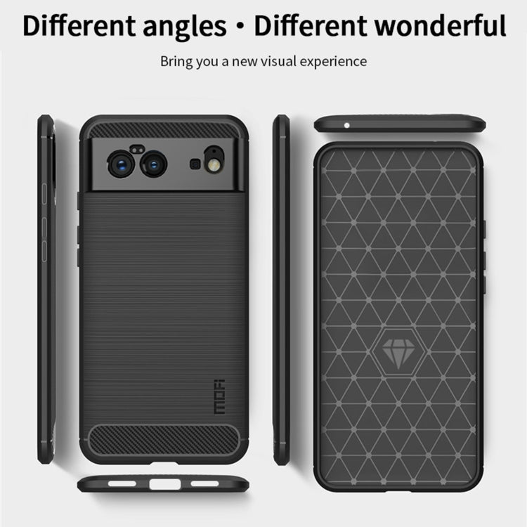 For Google Pixel 6 MOFI Gentleness Series Brushed Texture Carbon Fiber Soft TPU Case(Black) - Google Cases by MOFI | Online Shopping South Africa | PMC Jewellery | Buy Now Pay Later Mobicred