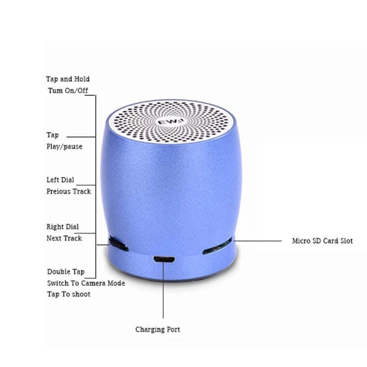 EWA A1 Portable TWS Bluetooth Wireless Speaker IPX5 Waterproof Support TF Card(Silver) - free shipping - PMC TechLife - Order now!