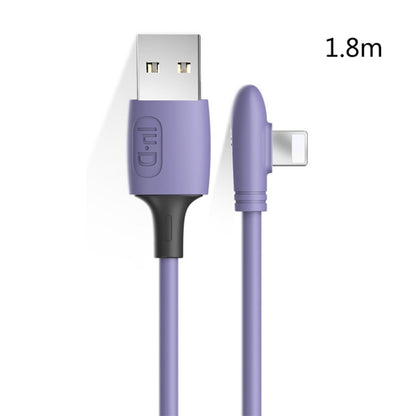 ENKAY Hat-Prince ENK-CB211 2.4A USB to 8 Pin 90 Degree Elbow Silicone Data Sync Fast Charging Cable, Cable Length: 1.8m(Purple) - Normal Style Cable by ENKAY | Online Shopping South Africa | PMC Jewellery