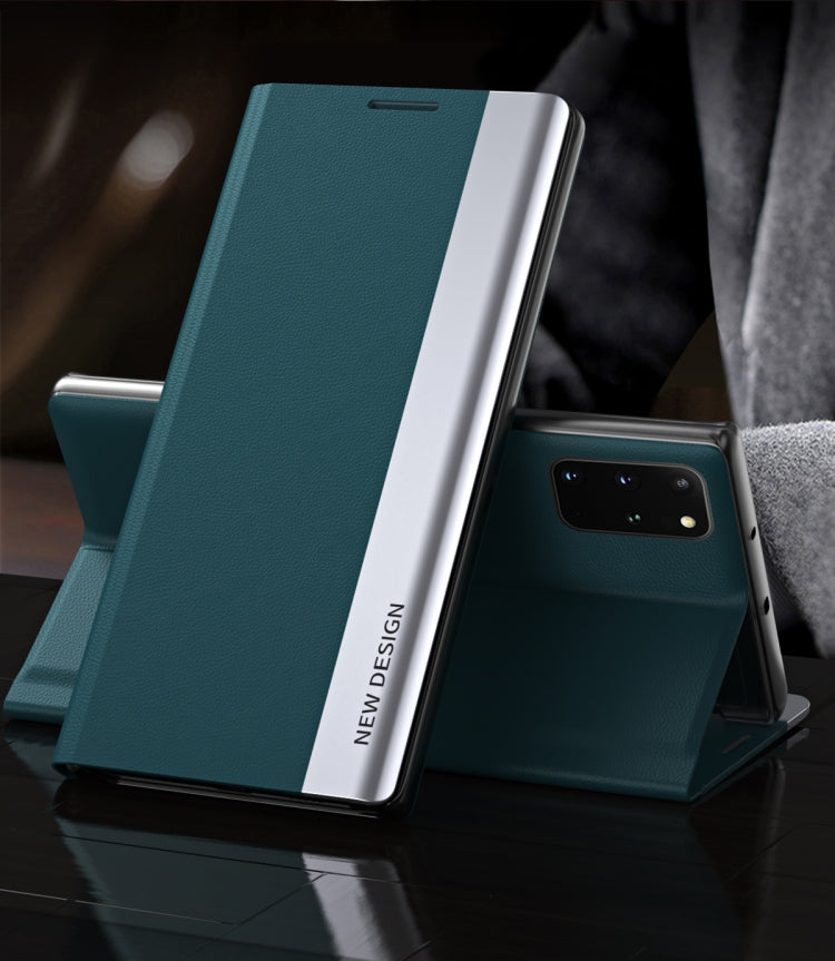 For Samsung Galaxy A52 5G / 4G Side Electroplated Magnetic Ultra-Thin Horizontal Flip Leather Case with Holder(Green) - free shipping - PMC TechLife - Order now!