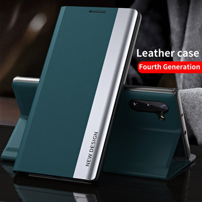 For Samsung Galaxy Note20 Ultra Side Electroplated Magnetic Ultra-Thin Horizontal Flip Leather Case with Holder(Green) - Galaxy Note20 Ultra Cases by PMC Jewellery | Online Shopping South Africa | PMC Jewellery