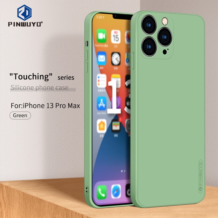 For iPhone 13 Pro Max PINWUYO Touching Series Liquid Silicone TPU Shockproof Case (Green) - iPhone 13 Pro Max Cases by PINWUYO | Online Shopping South Africa | PMC TechLife | Buy Now Pay Later Mobicred