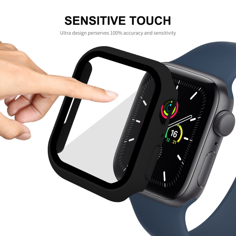 ENKAY Hat-Prince 2 in 1 PC Frame + 9H Tempered Glass Protector Full Coverage Case For Apple Watch Series 8 / 7 41mm(Black) - Watch Cases by ENKAY | Online Shopping South Africa | PMC TechLife | Buy Now Pay Later Mobicred