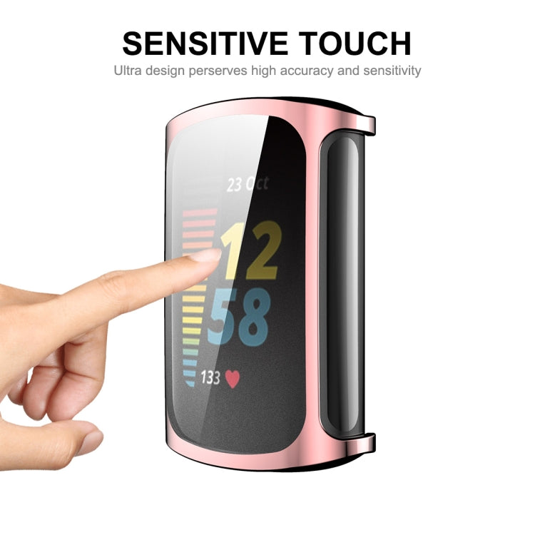For Fitbit Charge 5/ Charge 6 ENKAY Hat-Prince Full Coverage Electroplated Soft TPU Case Scratch Resistant Cover(Black) - Watch Cases by ENKAY | Online Shopping South Africa | PMC TechLife | Buy Now Pay Later Mobicred