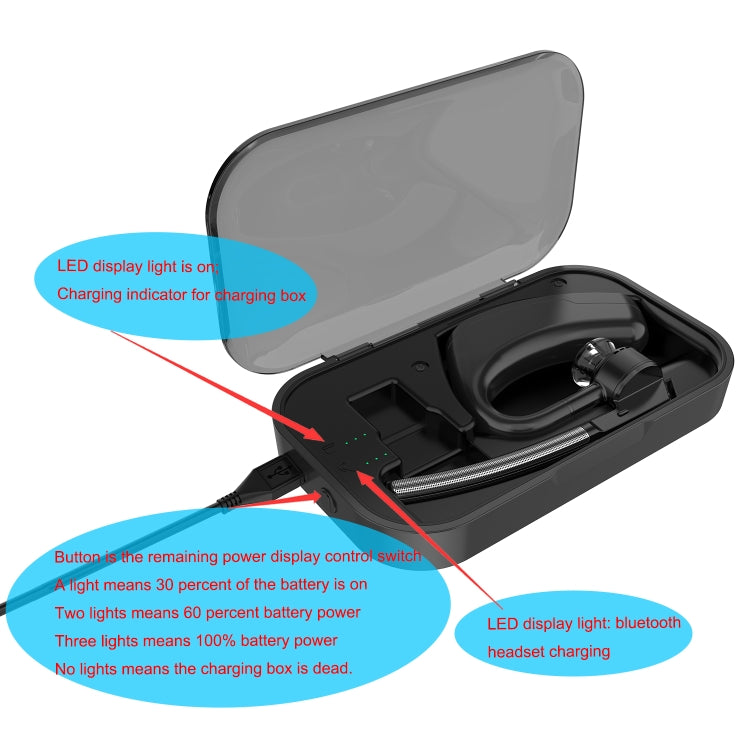 For Plantronics Voyager Legend / Voyager 5200 Bluetooth Headset Charging Box(Black) - Other Accessories by PMC Jewellery | Online Shopping South Africa | PMC Jewellery