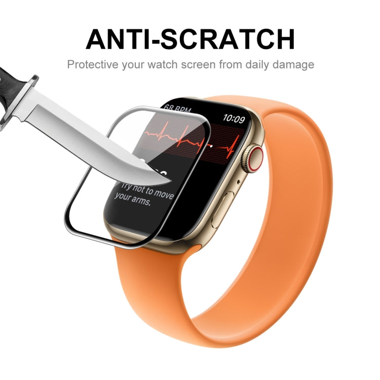 2 PCS ENKAY Hat-Prince 3D Curved Edge Full Coverage Full Tempered Glass HD Screen Protector Film For Apple Watch Series 7 45mm(Black) - Others by ENKAY | Online Shopping South Africa | PMC Jewellery | Buy Now Pay Later Mobicred