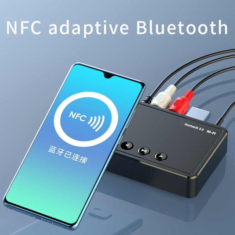 M10 NFC Bluetooth 5.0 Receiver Wireless Audio Adapter Support USB Flash Drive - Audio Receiver Transmitter by PMC Jewellery | Online Shopping South Africa | PMC Jewellery