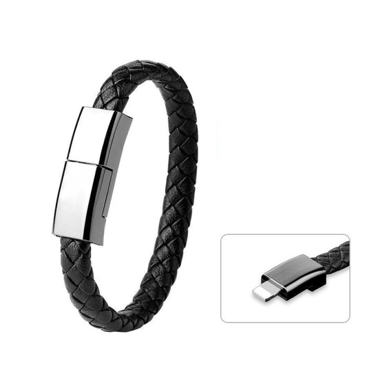 XJ-73 20cm USB to 8 Pin Bracelet Charging Data Cable(Black) - Multifunction Cable by PMC Jewellery | Online Shopping South Africa | PMC Jewellery