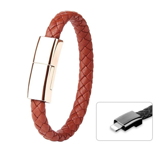 XJ-73 20cm USB to 8 Pin Bracelet Charging Data Cable(Brown) - Multifunction Cable by PMC Jewellery | Online Shopping South Africa | PMC Jewellery