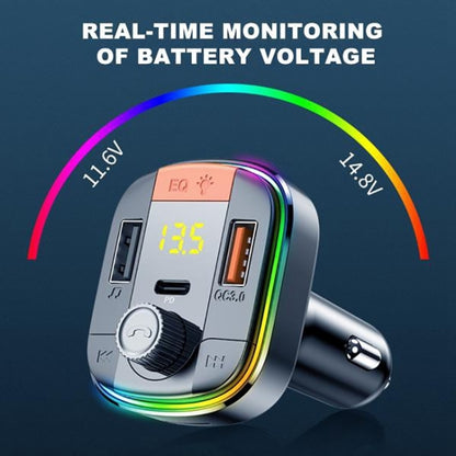 T832 Car Bluetooth FM Transmitter Colorful Light MP3 Player Powerful Quick Charger QC3.0 - Bluetooth Car Kits by PMC Jewellery | Online Shopping South Africa | PMC Jewellery